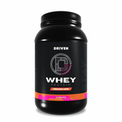 Driven WHEY grass-fed powder tub with Cinnamon Roll flavor ready for use