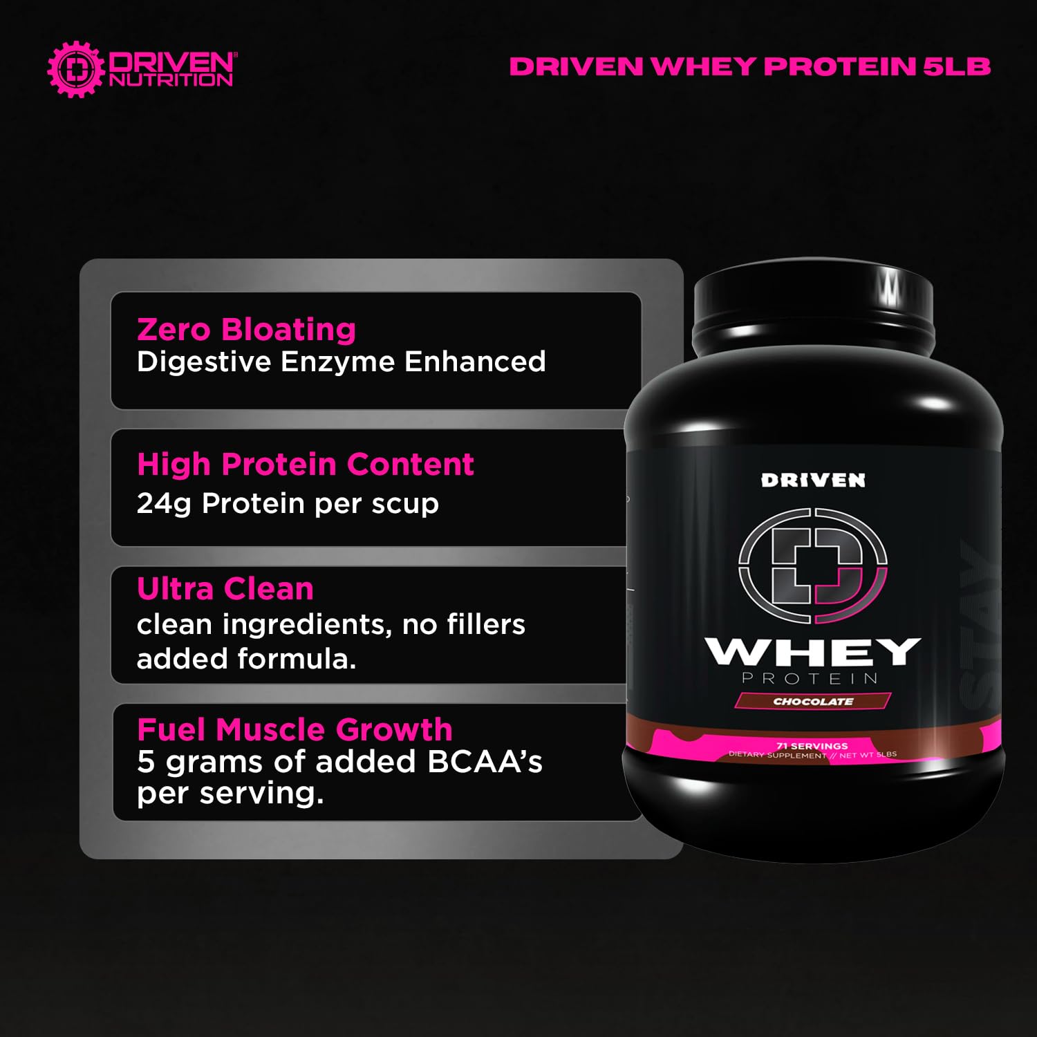 Driven Whey poured as a chocolate milkshake after training