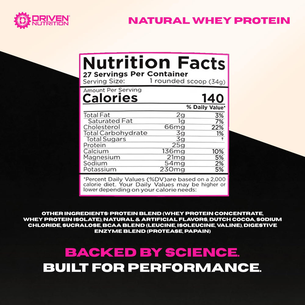 Scoop of Driven WHEY with BCAAs for complete amino profile
