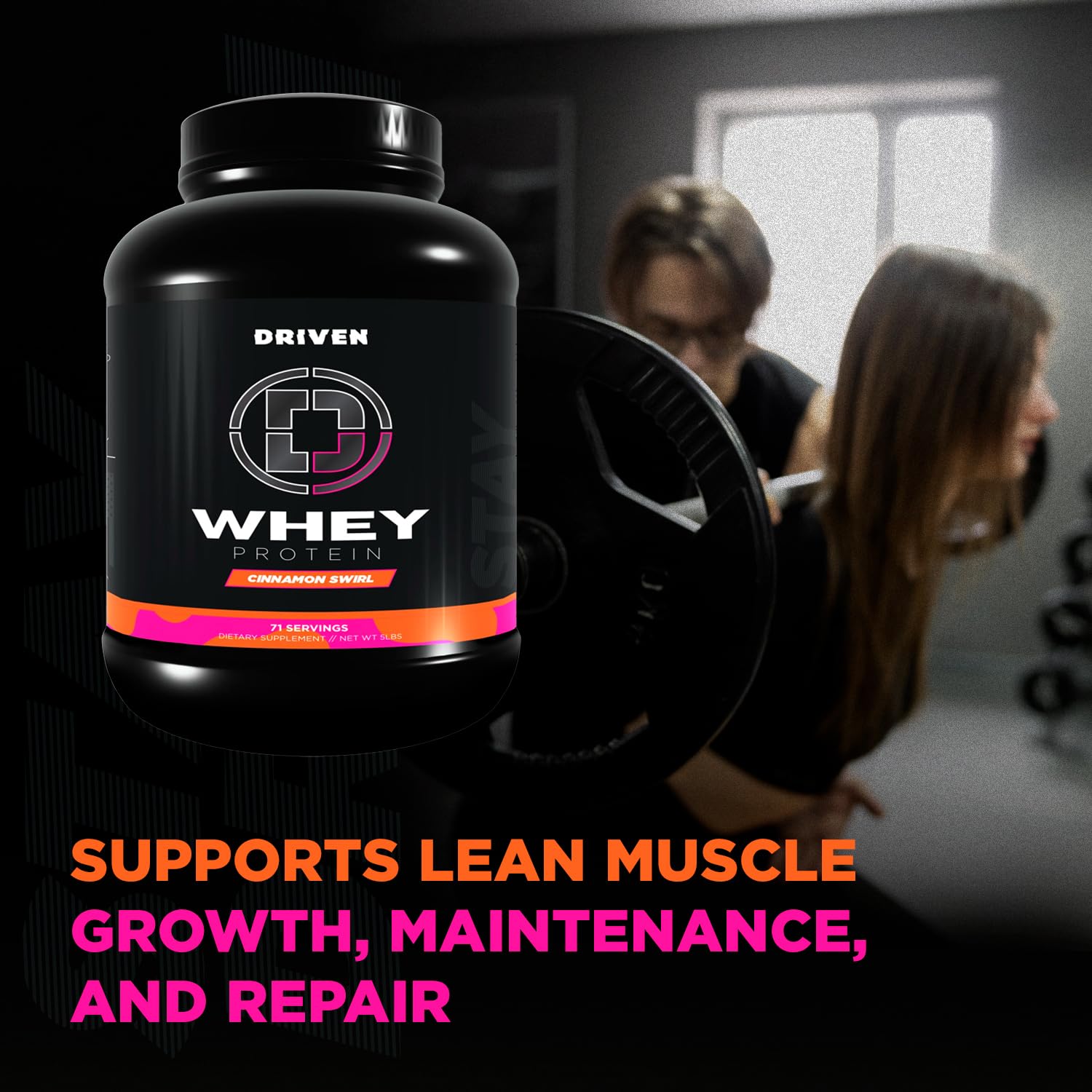 Driven WHEY smoothie with fruit and ice, delicious daily protein.