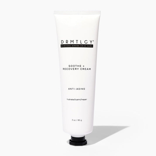 DRMTLGY Soothe and Recovery Cream bottle for daily hydration.