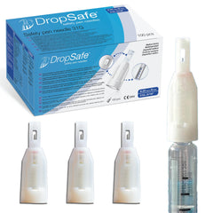 Dropsafe safety pen needles 31G-8mm in sterile packaging for reliable injections.