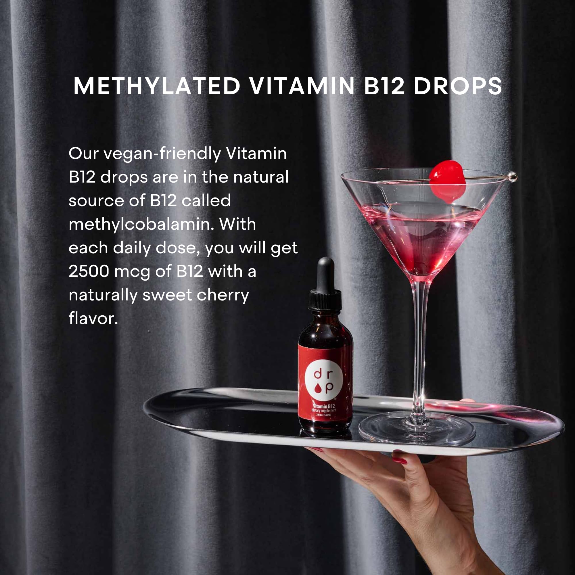 DRP liquid drops being poured for easy daily use.
