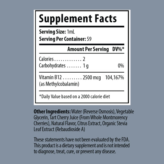 DRP B12 liquid drops under the tongue for fast absorption.