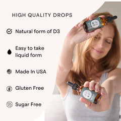 DRP Vitamin D3 + K2 drops coconut MCT oil carrier for smooth administration.