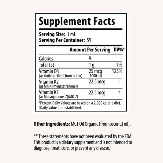 DRP Vitamin D3 + K2 drops dropper ready for precise under-tongue dosing.