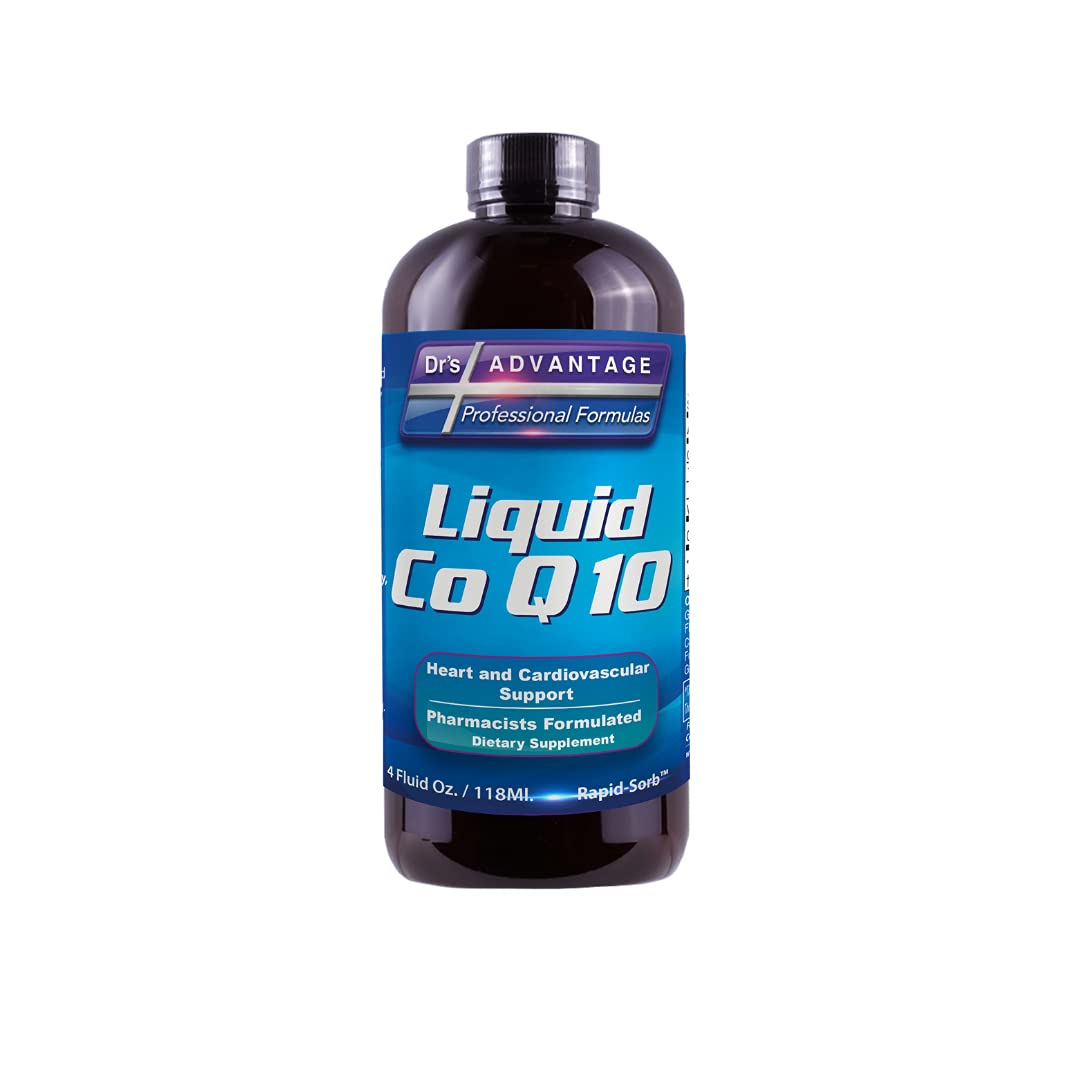 Drs Advantage Liquid CoQ10 bottle ready for daily energy support.