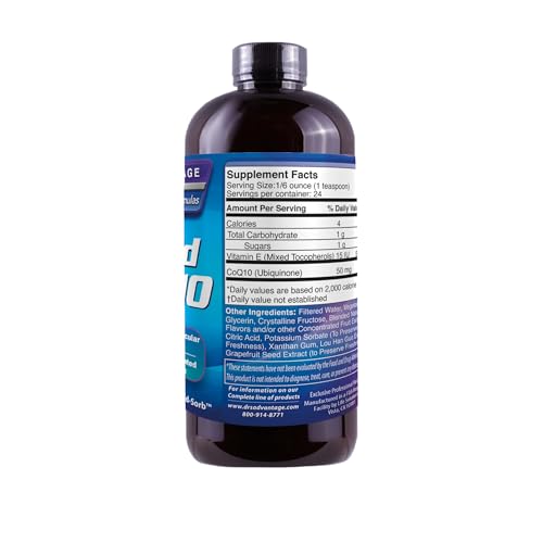 Pouring Drs Advantage Liquid CoQ10 demonstrates easy daily dosing.