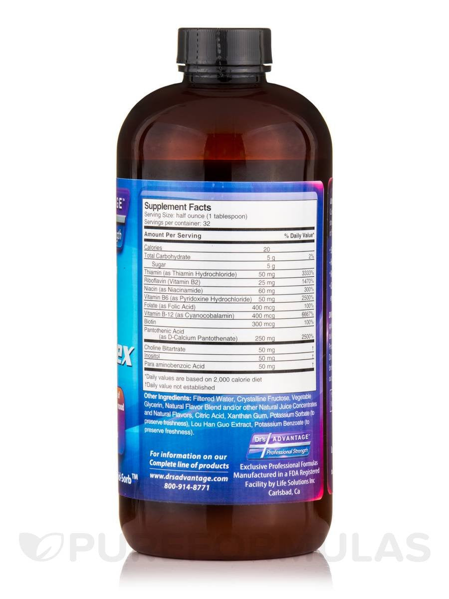 Dr's Advantage bottle label listing B vitamins and USA-made status