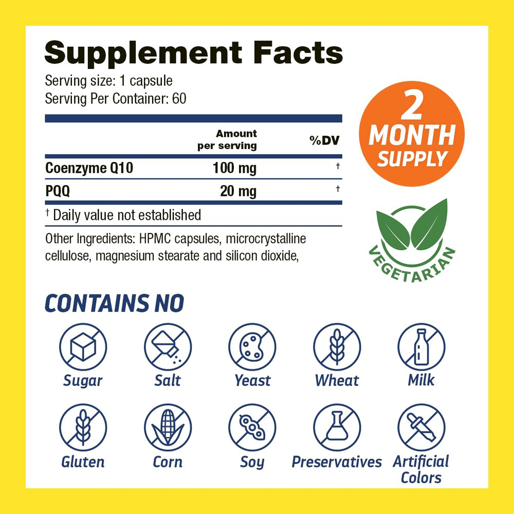 Drs Hope PQQ CoQ10 capsules for daily cognitive support