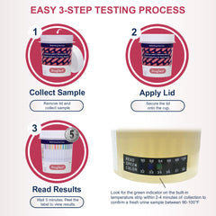 DrugTect adulteration strip helps verify sample integrity at a glance.
