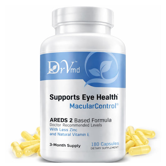 DrVmd Macular Control bottle front for daily eye support
