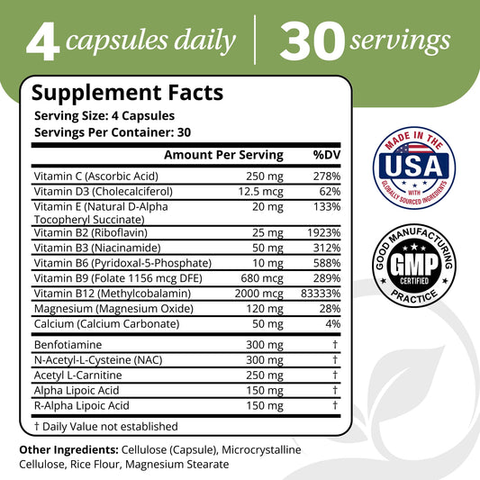 DrVmd Nerve Control label close-up highlighting ingredients.
