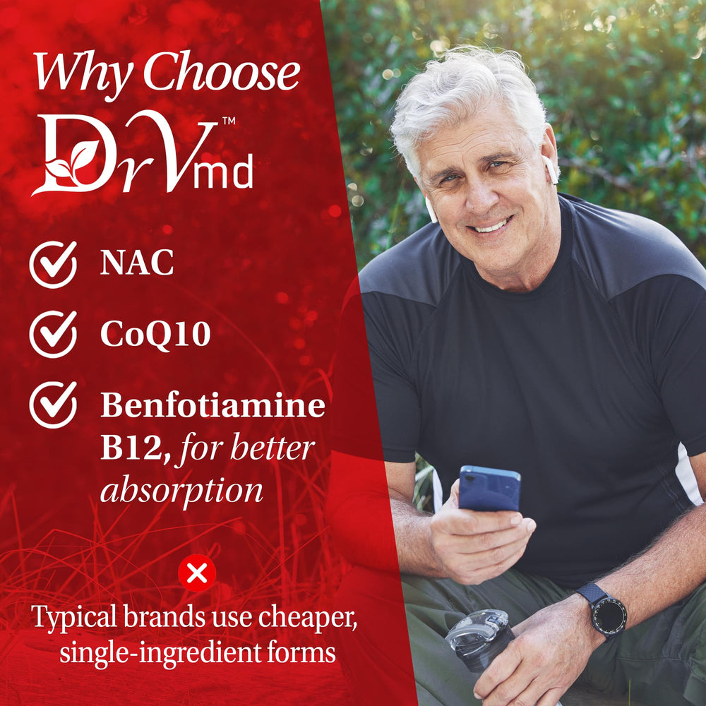 DrVmd Vascular Control benfotiamine pills promoting balanced vascular flexibility.