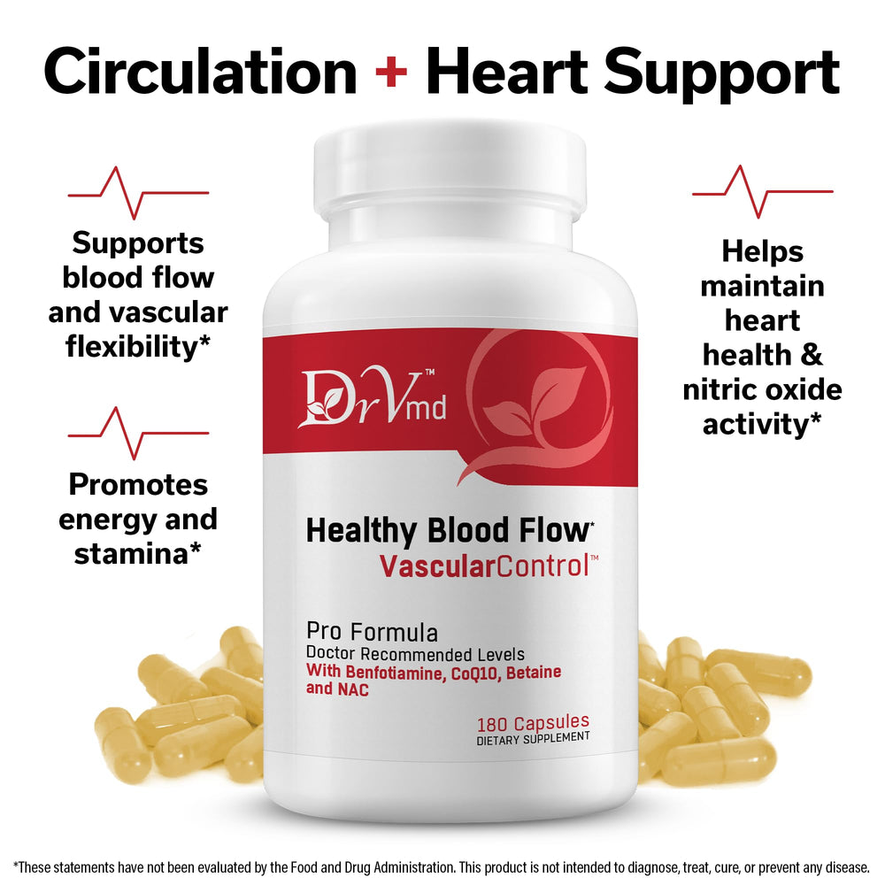 DrVmd Vascular Control betaine ingredient close-up for beet-derived circulation benefits.
