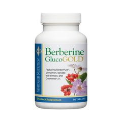 DR.WHITAKER Berberine GlucoGold bottle with clear label for daily supplement routines.