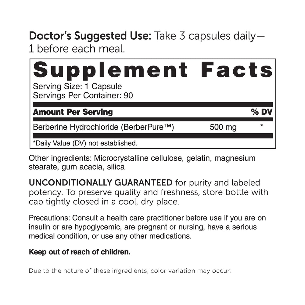 DR.WHITAKER Berberine quality-control certificate highlights purity