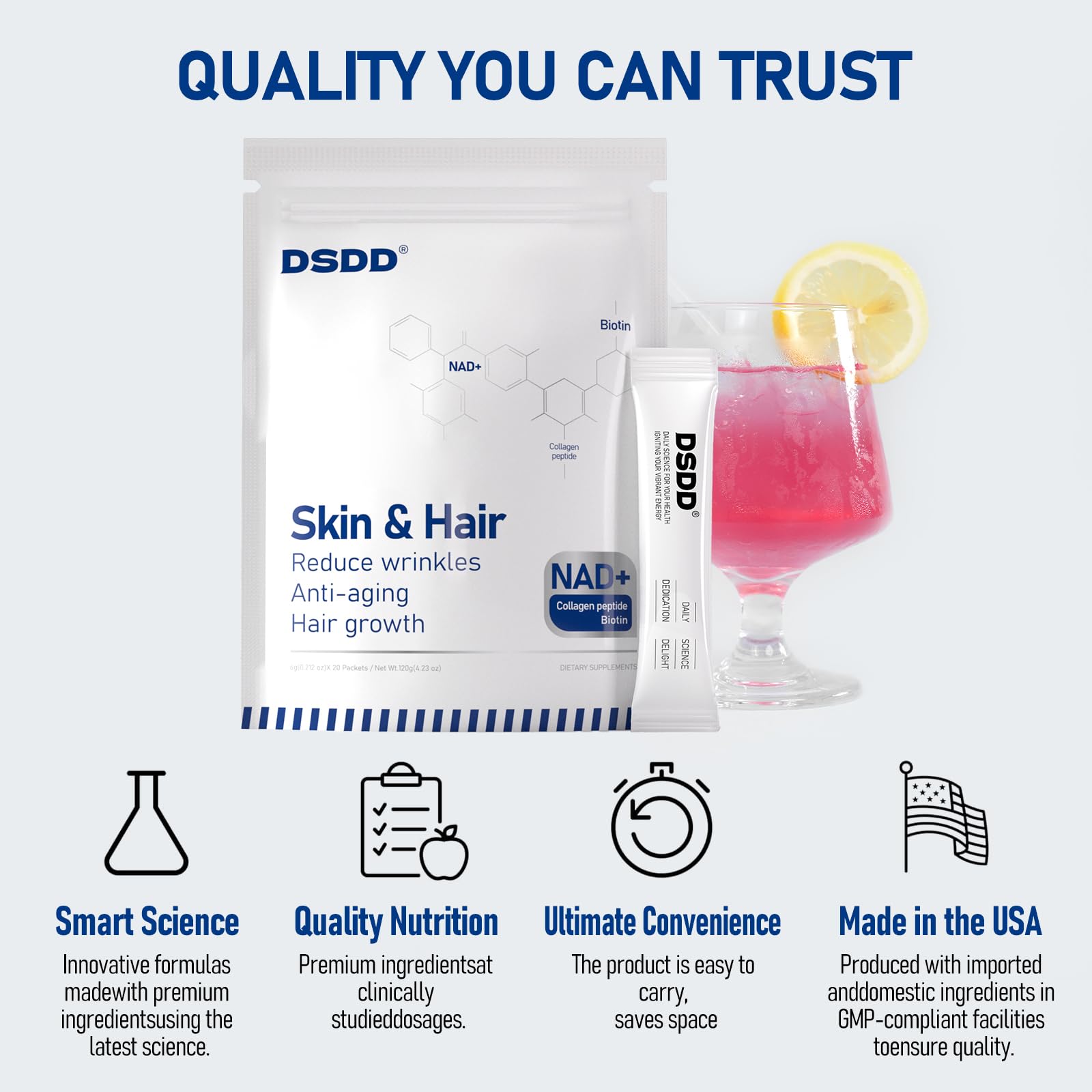 DSDD NAD Plus energy boost lifestyle photo implies daily routine integration.