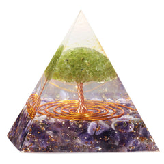 dssmboom amethyst pyramid energy generator with central tree of life for balanced space