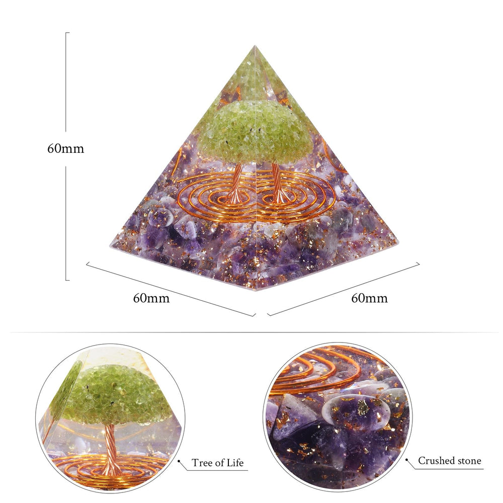 dssmboom orgone pyramid with tree inside enhancing calm and focus