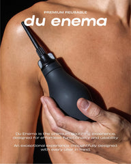 Du Silicone Anal Enema Kit bottle cap removed shows easy filling action.