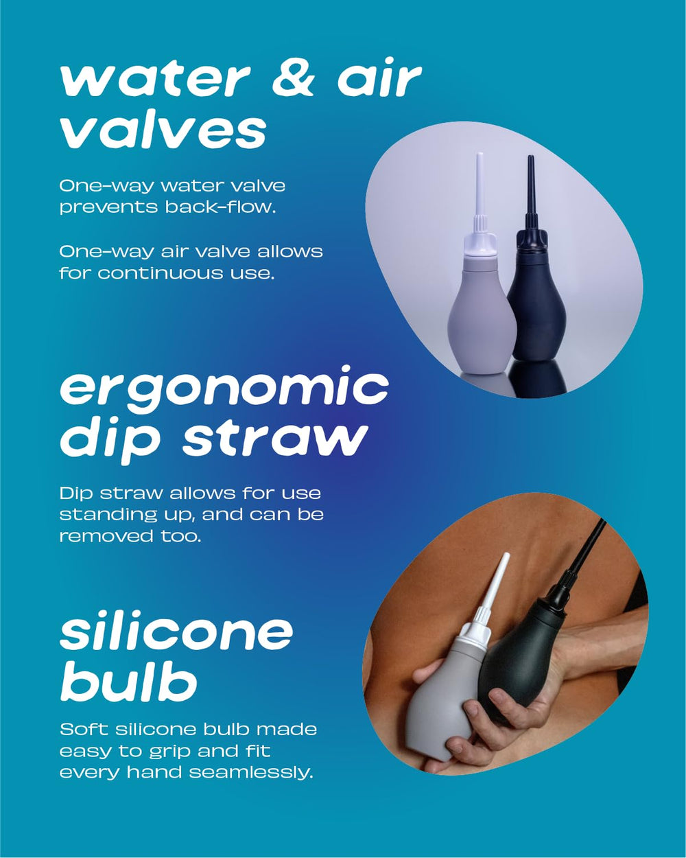 Du Silicone Anal Enema Kit quick-connect tips offer hygienic, replaceable functionality.