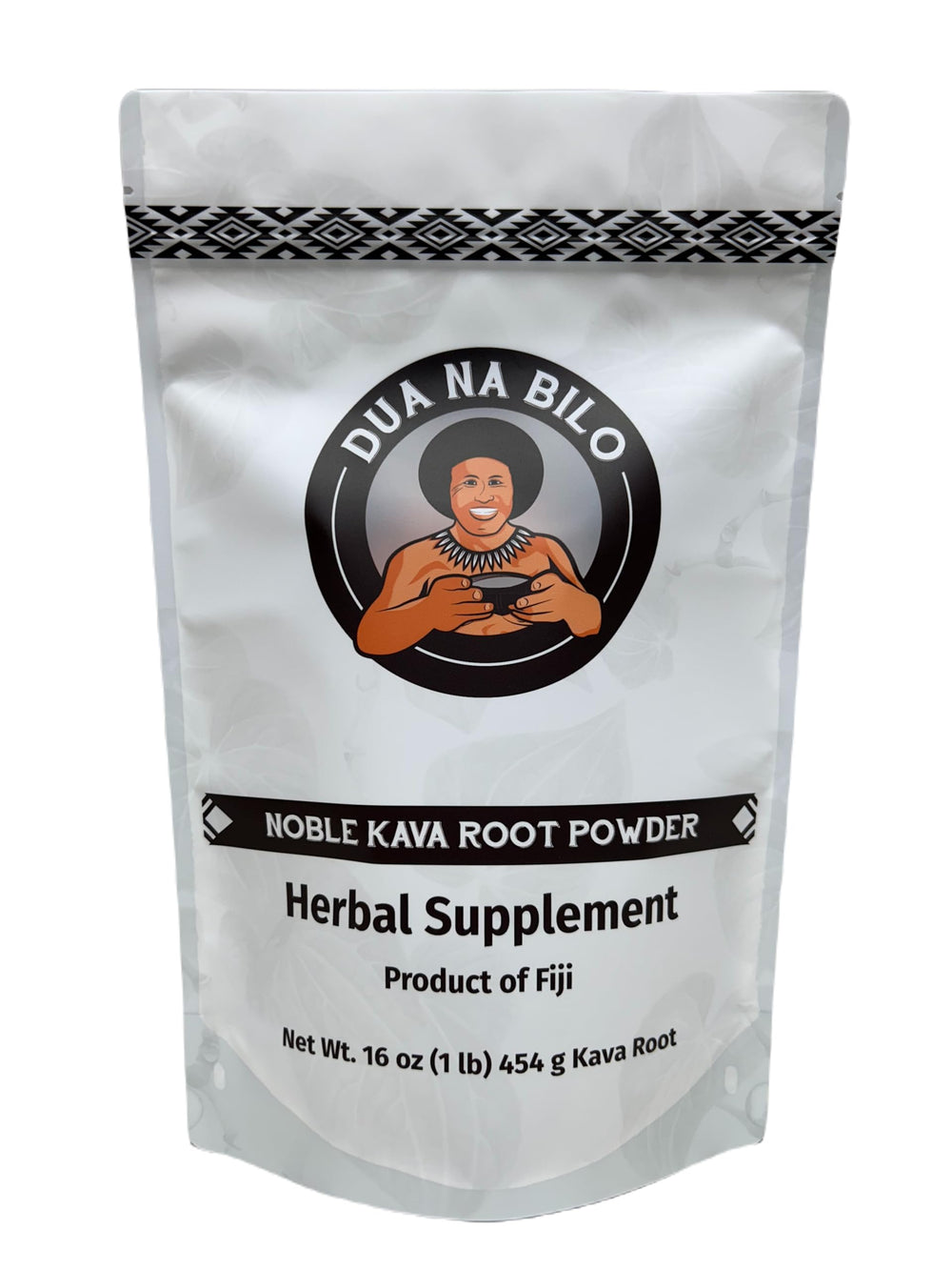 Dua Na Bilo noble Fiji kava powder in a scoop, ready to strain.