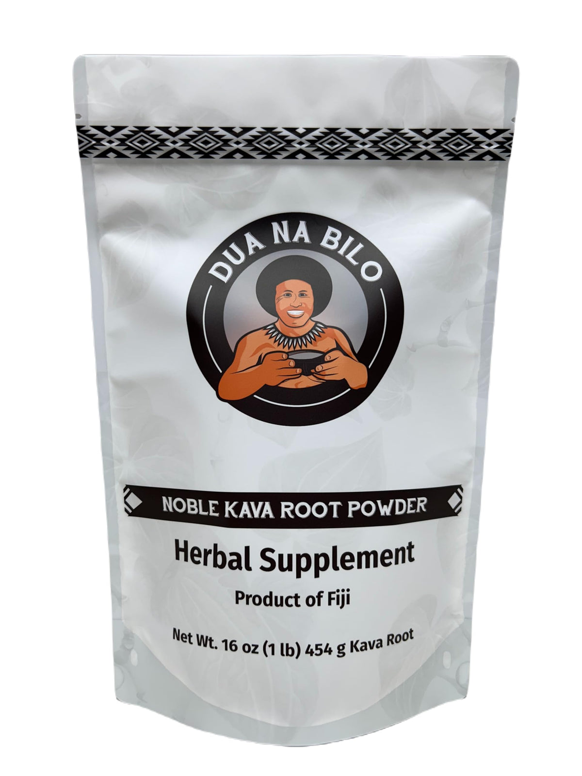Dua Na Bilo noble Fiji kava powder in a scoop, ready to strain.