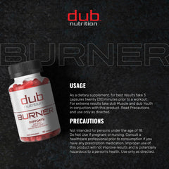 Dub Nutrition Burner packaging box and sleeve display