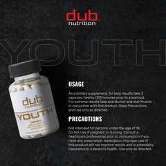 Dub Nutrition Youth close-up of Grape Seed Extract suggesting heart-healthy antioxidant support.