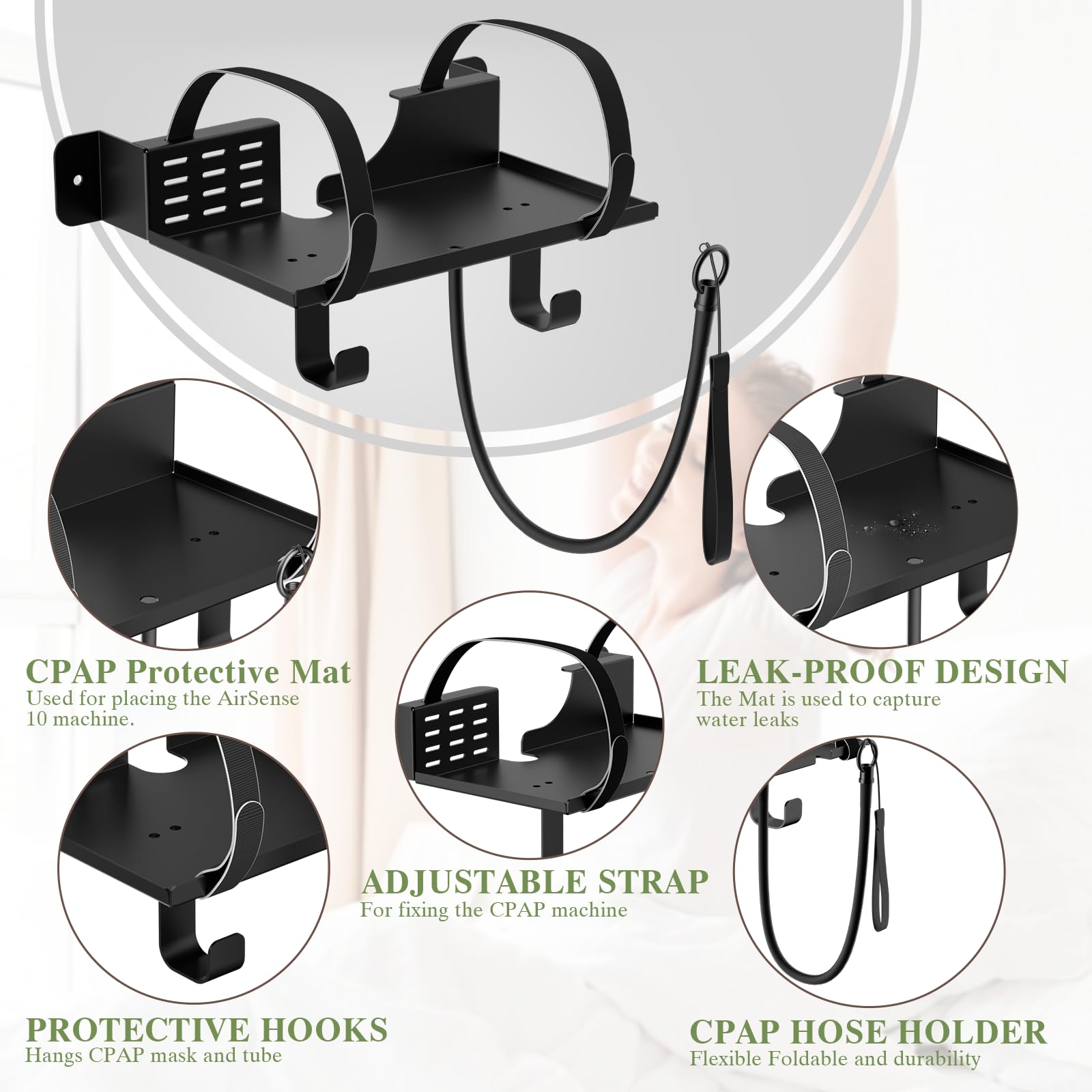DUDUXI CPAP bedside organizer clears floor space for easier movement