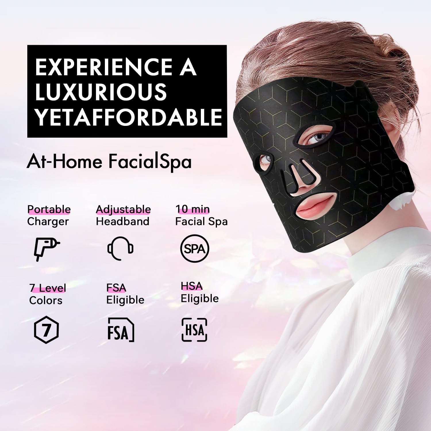 Duevie LED therapy mask provides dense, even light coverage across the face