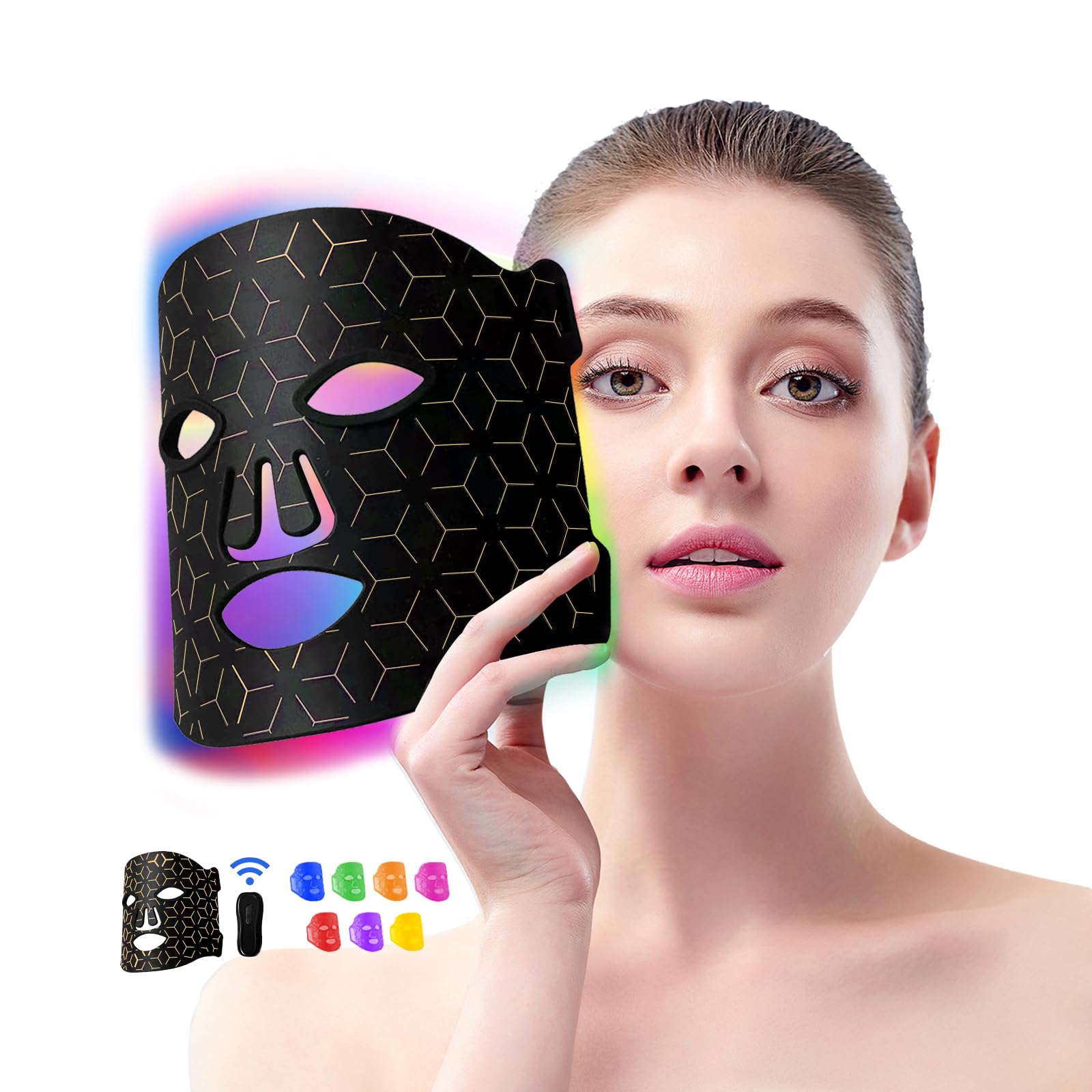 Duevie red light mask with 7-color LEDs for at-home facial care