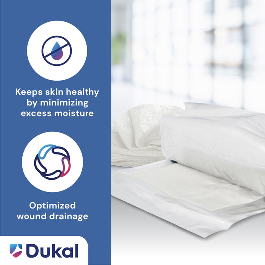 Dukal 224 Oil Emulsion Dressing demonstrates absorbent design for fluid handling in clinical settings