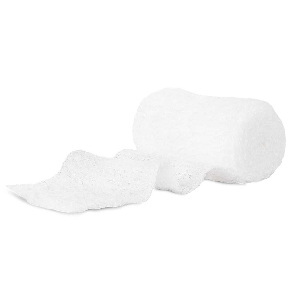 Dukal 545 Fluff Bandage Roll front view showing rolled cotton gauze for secure wound dressing