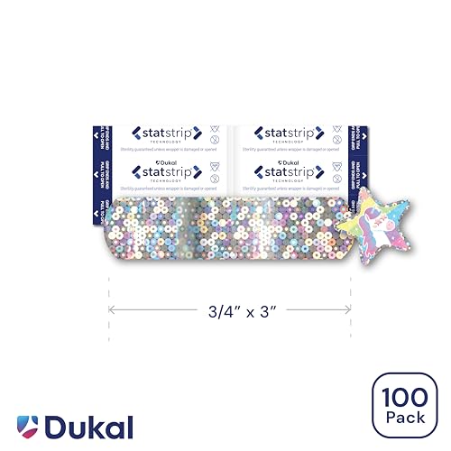 Sterile glitter bandages with kid-friendly designs for quick dressing