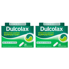 Two-box Dulcolax packaging shown for home storage and travel readiness.