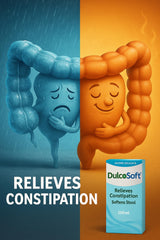 DulcoS-oft packaging shows 250ml bottle and usage guidance.