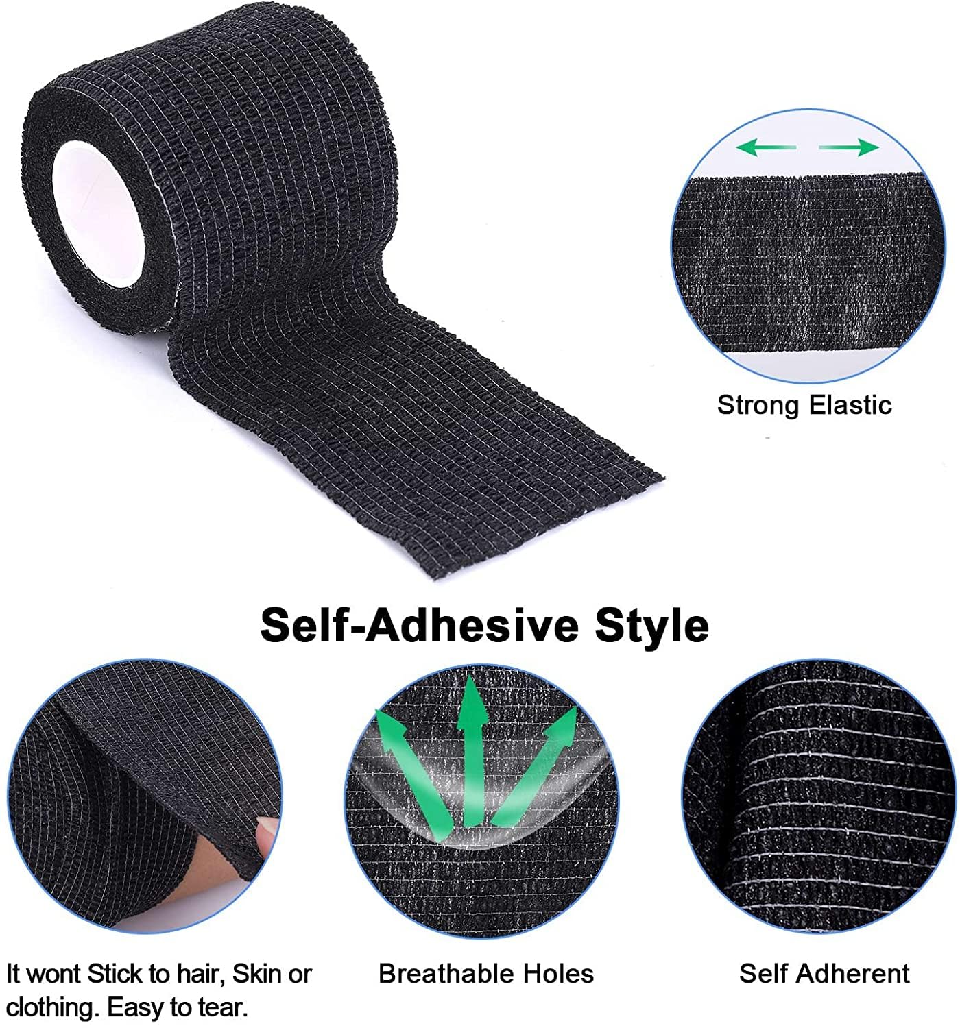 DUOQIAN bandage wrap secured on wrist for comfortable support.