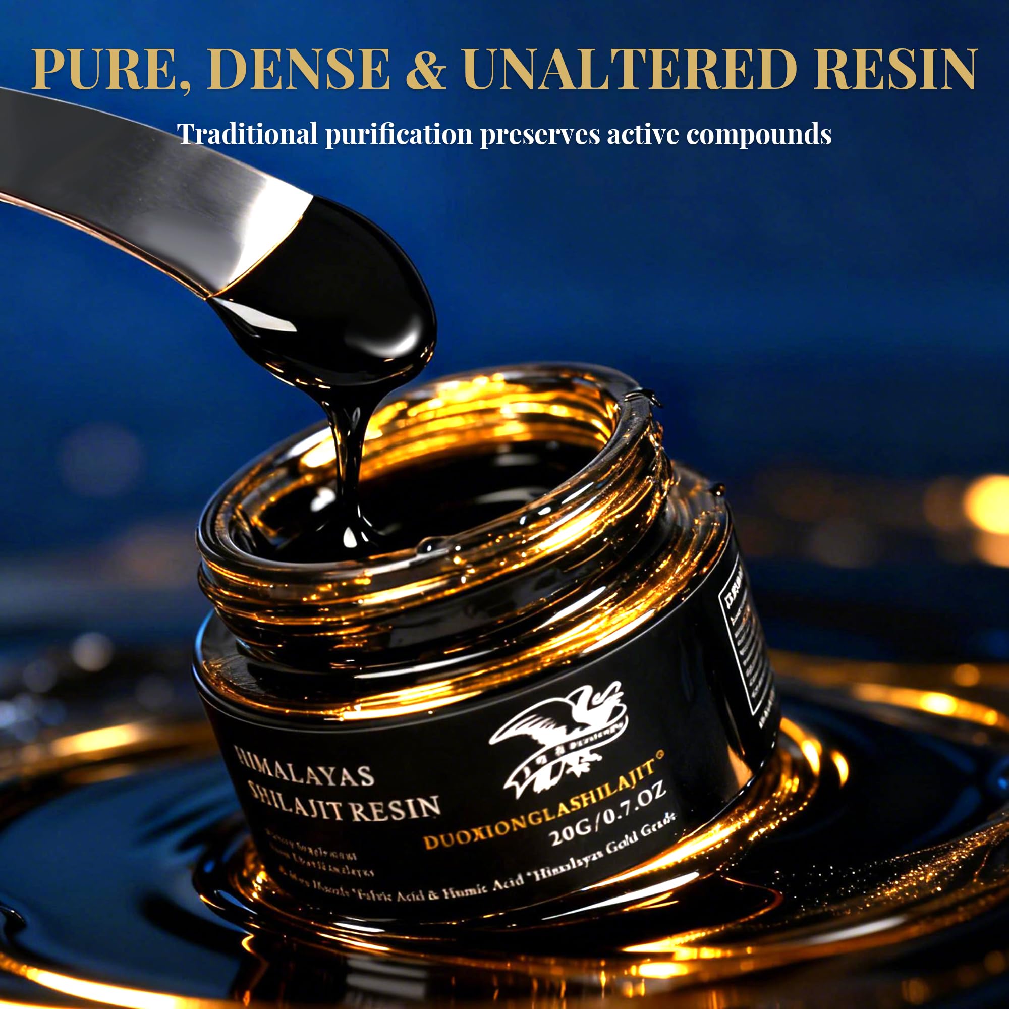 DUOXIONGLASHILAJIT resin golden color under light conveys premium quality.