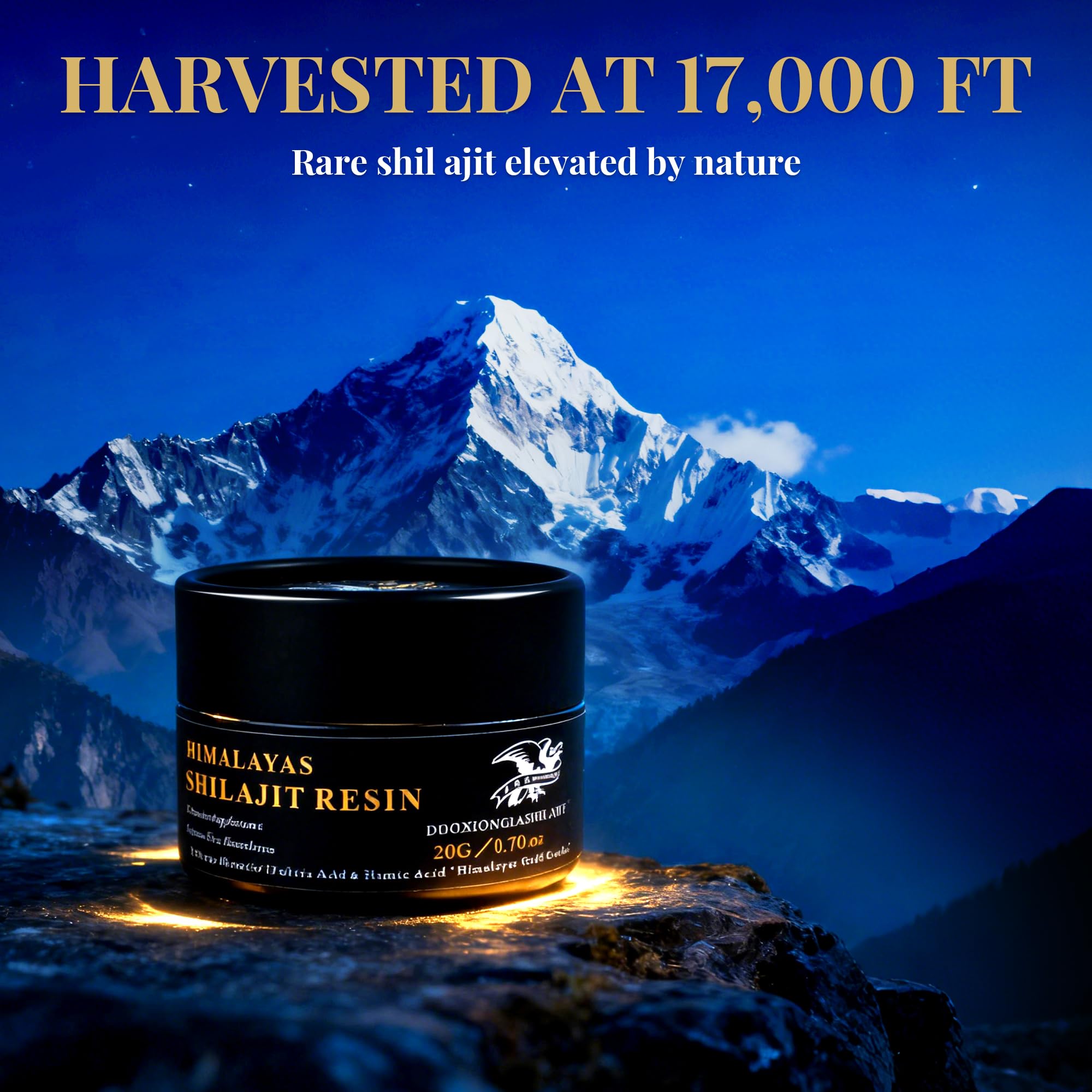 DUOXIONGLASHILAJIT resin jar open reveals natural resin inside with glossy finish.