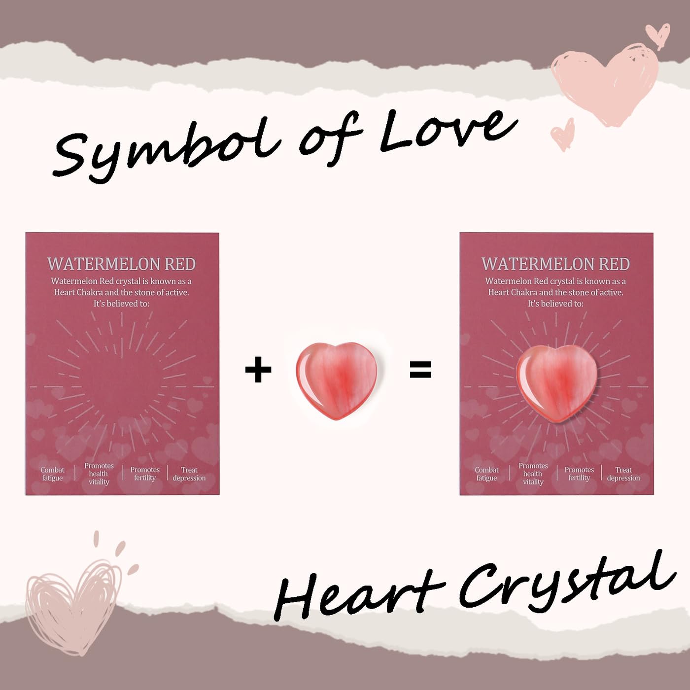 DUQGUHO heart crystal watermelon red adds vibrant color for gifting