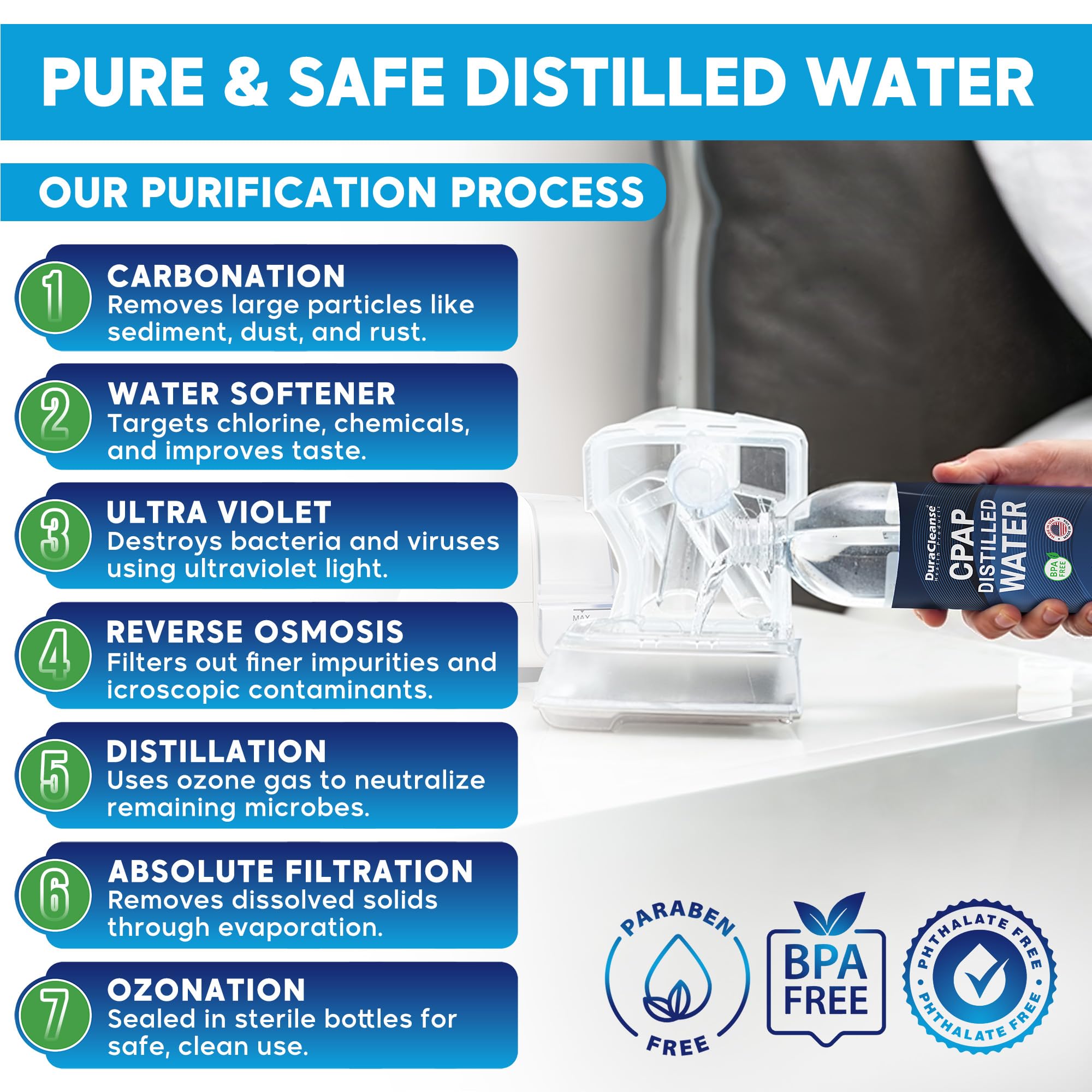 Dura Cleanse CPAP bottle neck detail for easy dispensing