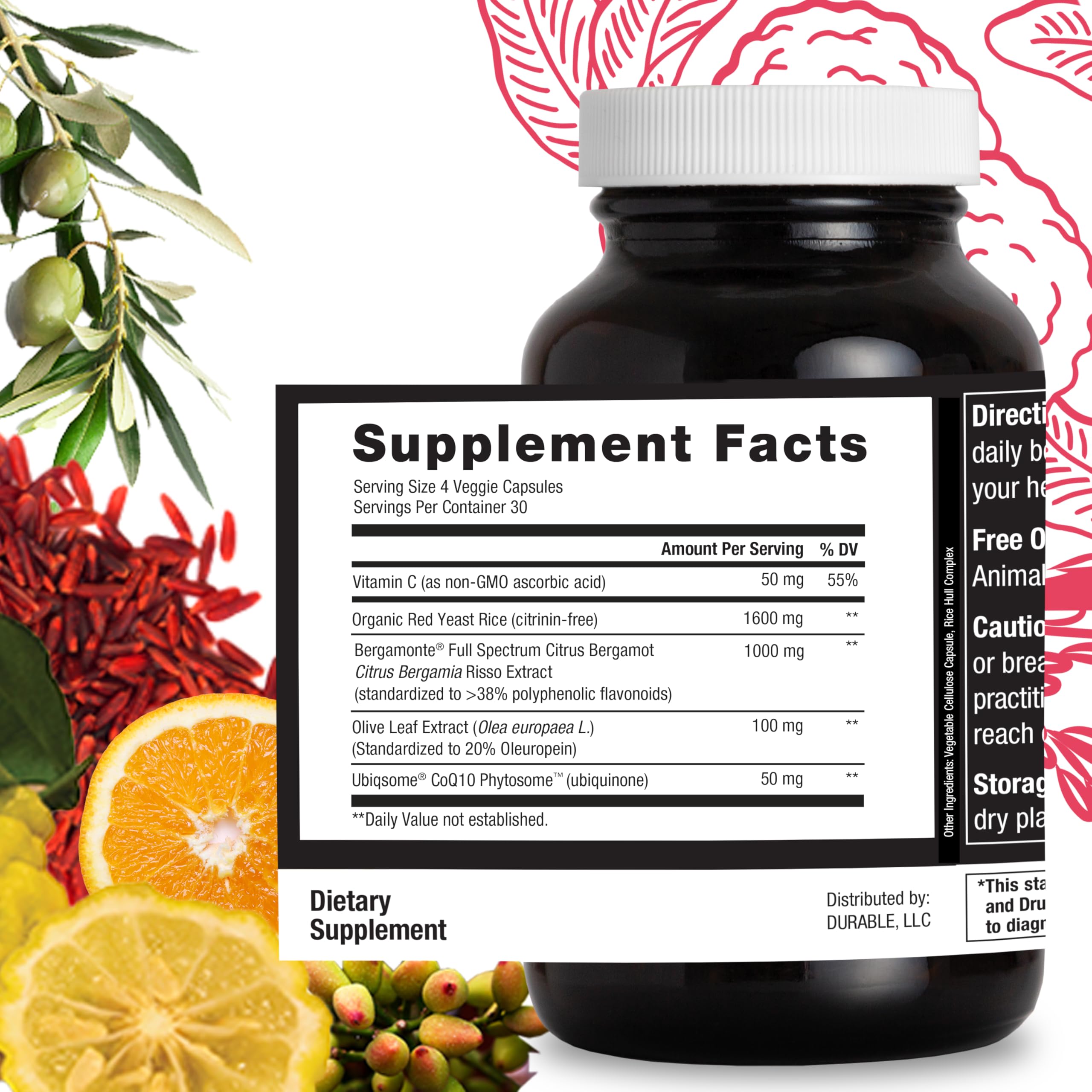 Durable Cholesterol Complete olive leaf extract capsule signaling vascular health support