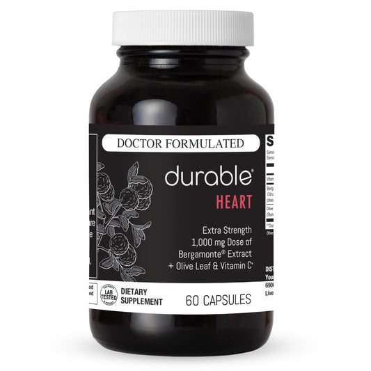 Durable Heart bottle front view for daily cardiovascular wellness.
