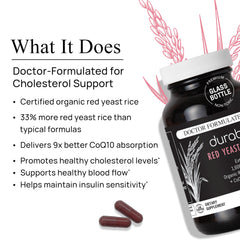 Durable RED Yeast Rice organic formula label highlighting citrinin-free purity
