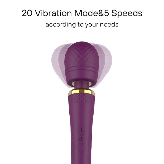 Dusfiks massager showing 20 modes and 5 speeds for customizable therapy