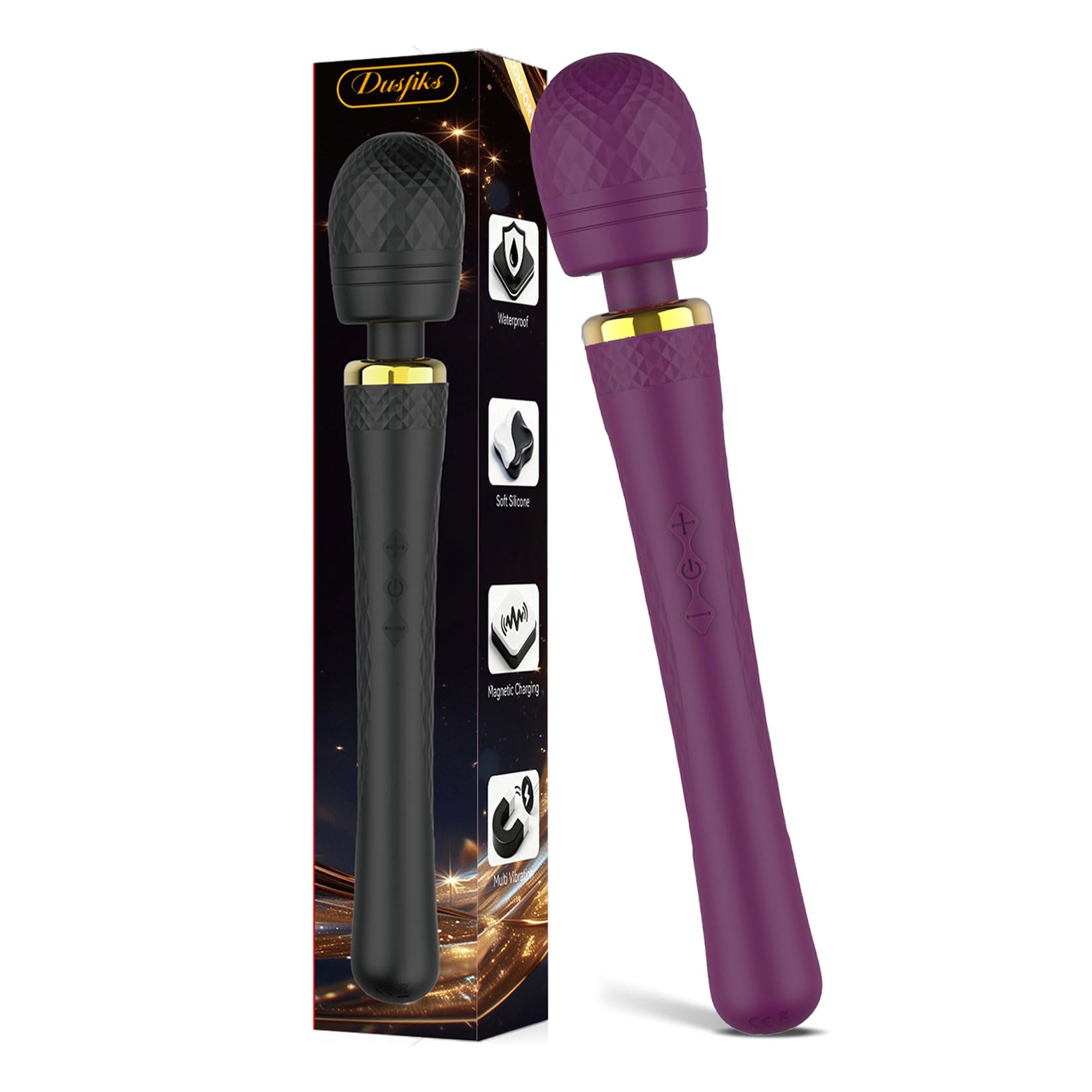 Dusfiks Personal Wand Massager with ergonomic handle for easy reach and targeted relief