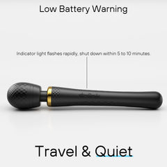 Dusfiks portable travel massager fits in your bag for on-the-go relief.