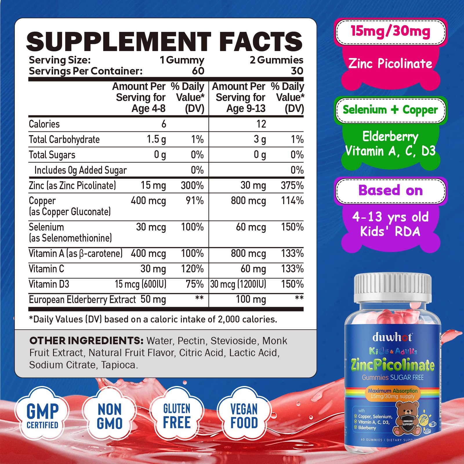 Duwhot bottle with 120 gummies for convenient daily use.